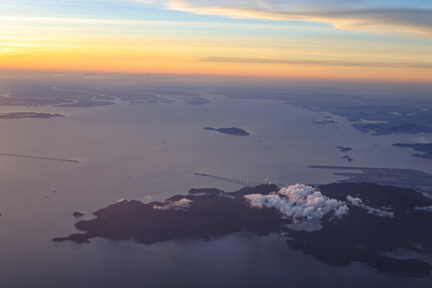黄昏中的珠江三角洲