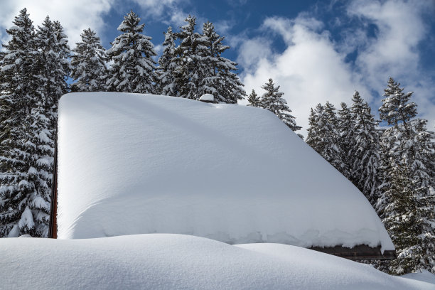 白雪覆盖的屋顶