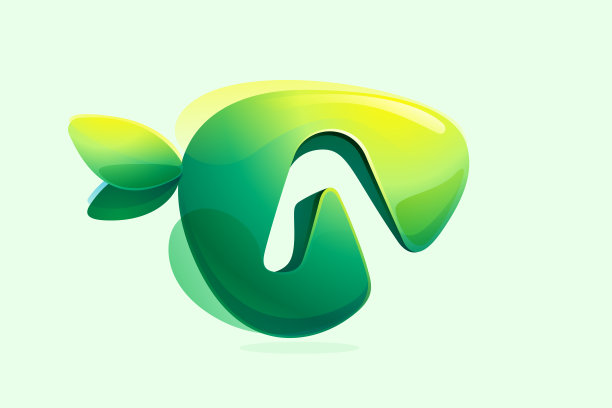 a字母logo绿色健康
