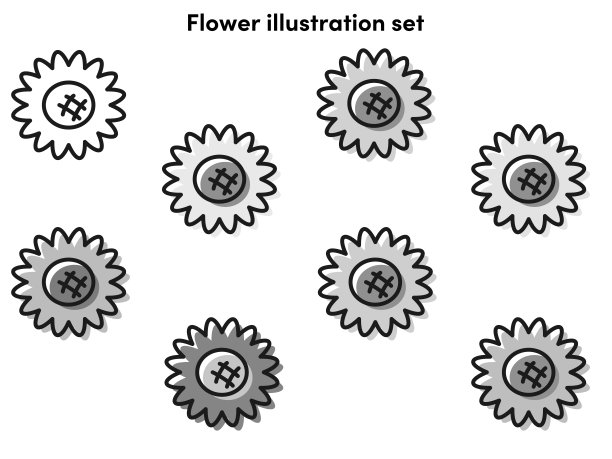 插画插花简约名片