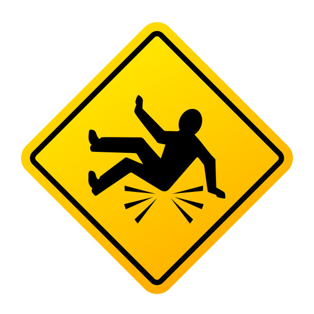 当心滑跌 安全警示牌 安全标志