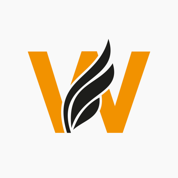 w字母翅膀飞翔logo设计