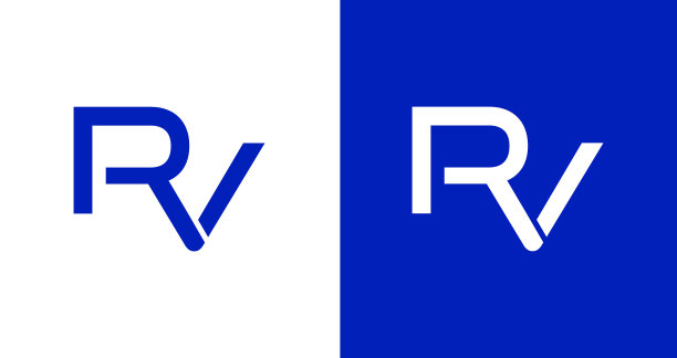 vr字母logo设计,rv标志