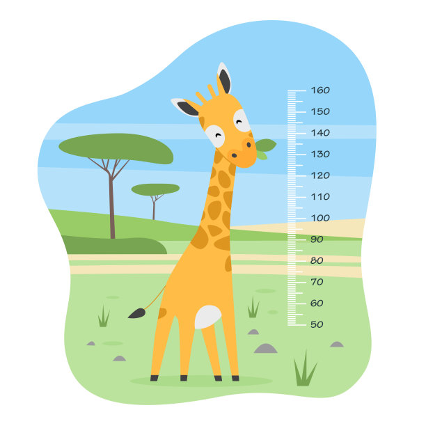 长颈鹿尺子矢量图
