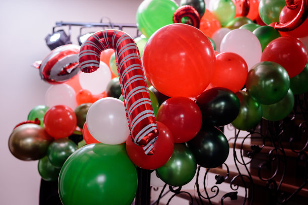 圣诞气球派对生日布置