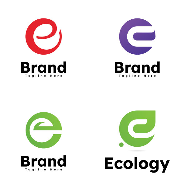 e字母箭头科技logo