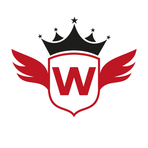 w字母翅膀飞翔logo设计