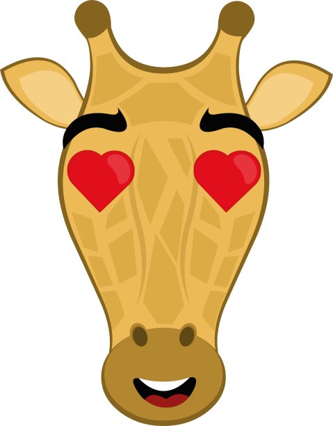 长颈鹿相爱矢量插画