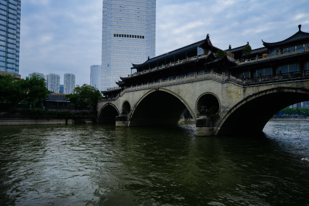 成都黄昏夕阳夜景