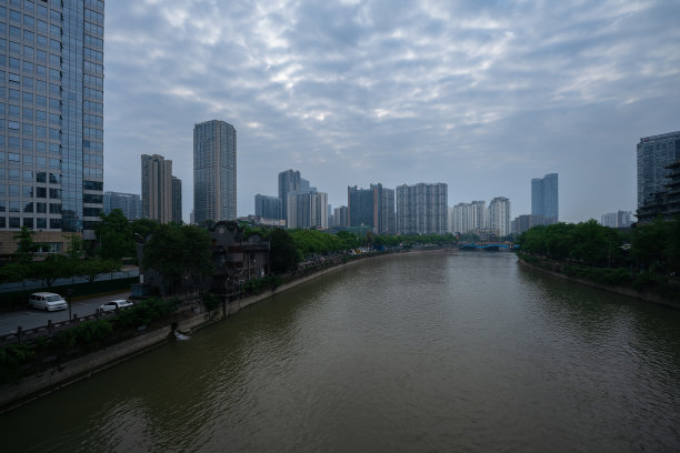 成都黄昏夕阳夜景