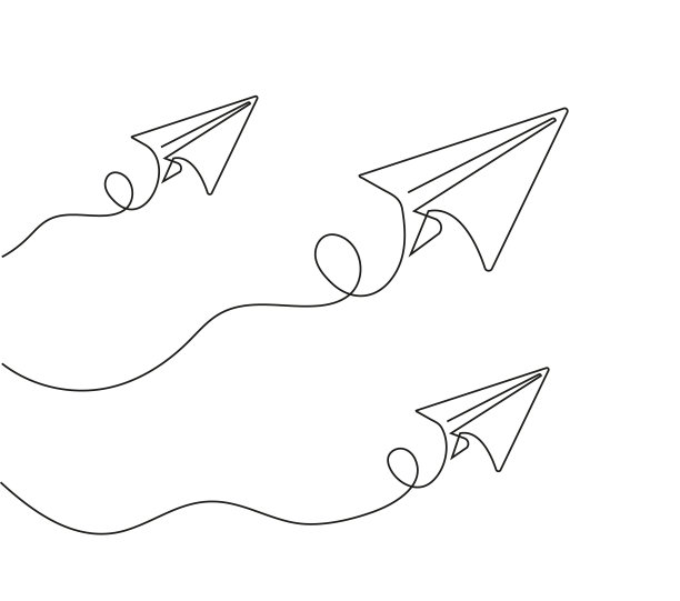 卡通简笔画纸飞机