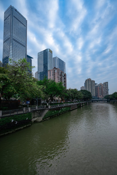 俯瞰成都市中区夜景