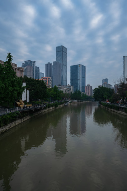 成都黄昏夕阳夜景