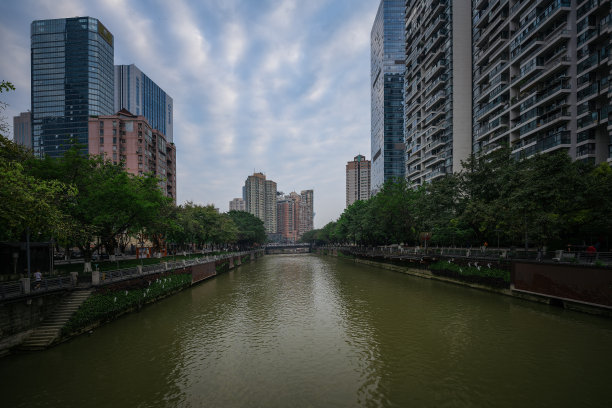 俯瞰成都市中区夜景