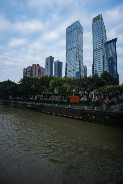 俯瞰成都市中区夜景