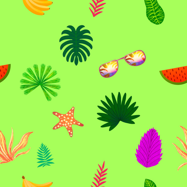 水果植物图案 西瓜 热带 装饰