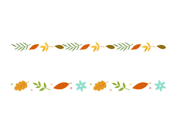 插图秋天枫叶与花卉贺卡-矢量