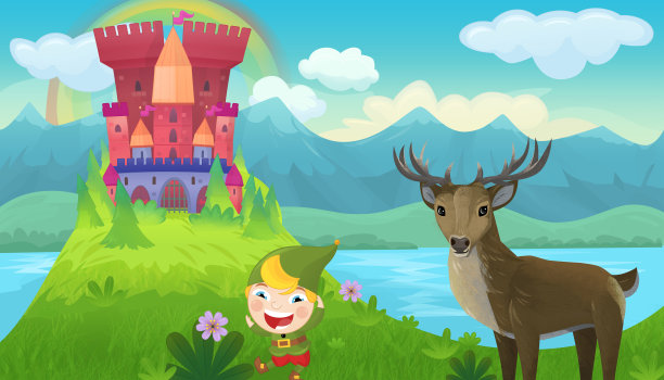 卡通森林动物城堡