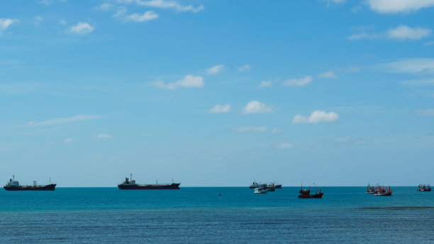 海景海鸥海洋游艇渔船渔业捕鱼