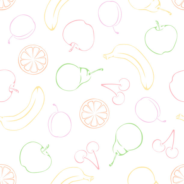 卡通水果香蕉樱桃图案