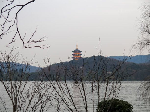 杭州地标杭州建筑杭州城市剪影