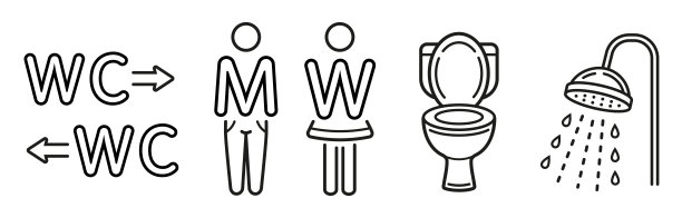 男女卫生间淋浴间标识标牌