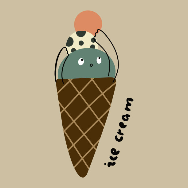草莓冰淇淋饮品海报
