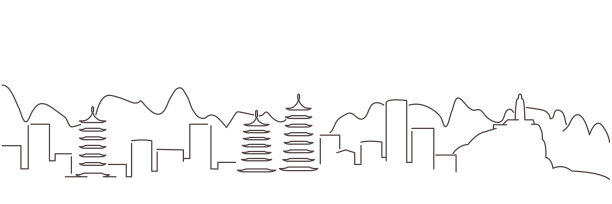 桂林城市线稿