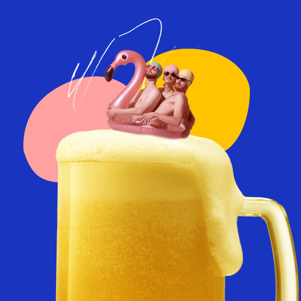 啤酒合成海报