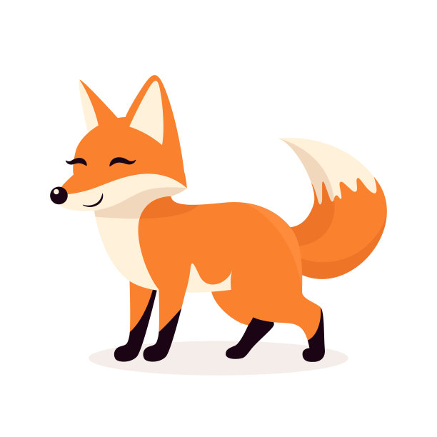 小狐狸卡通贴纸