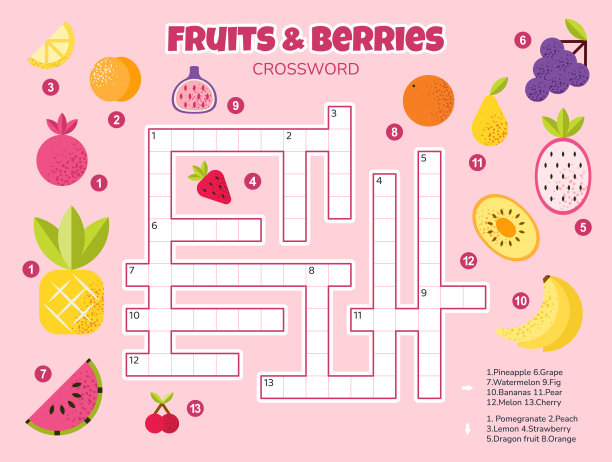 创意水果字母矢量图