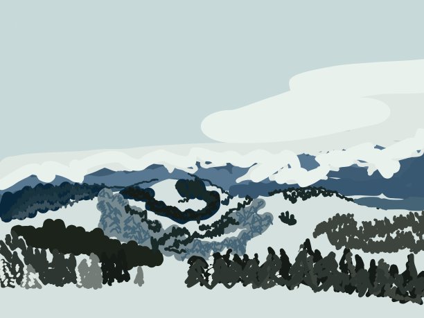 山川雪山风景装饰画