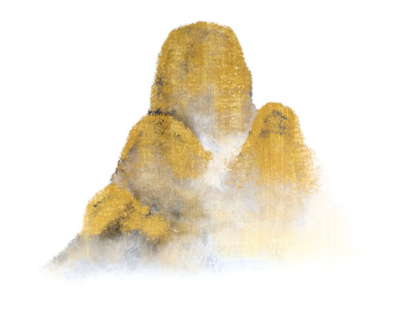 金色山脉抽象画