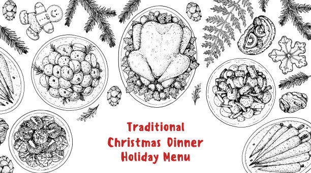 圣诞节菜单宣传单设计