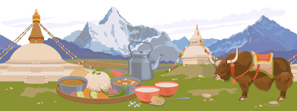 卡通西藏卡通插图