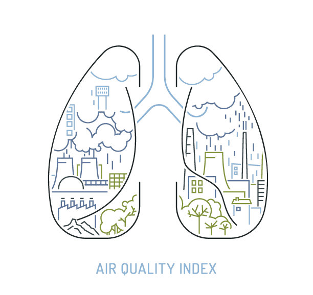 城市呼吸插画海报