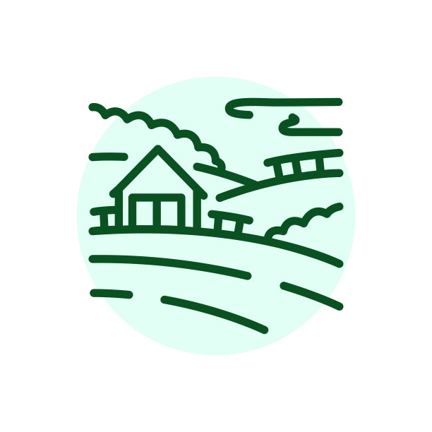绿色简约旅游山水logo设计