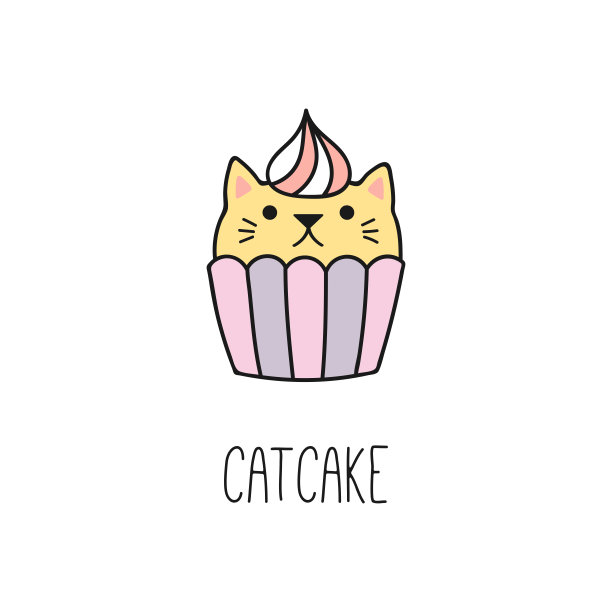 卡通女孩蛋糕店logo