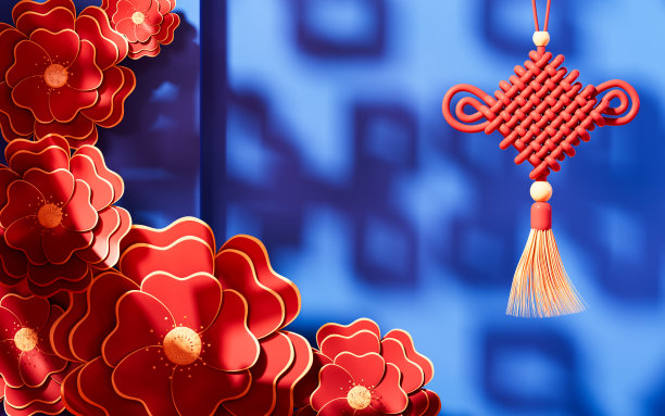 立体花 装饰 中国风 设计
