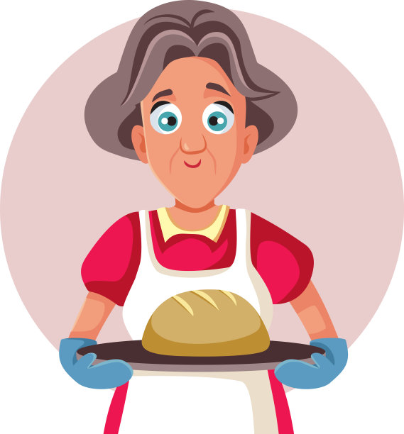 卡通面包烘焙师logo