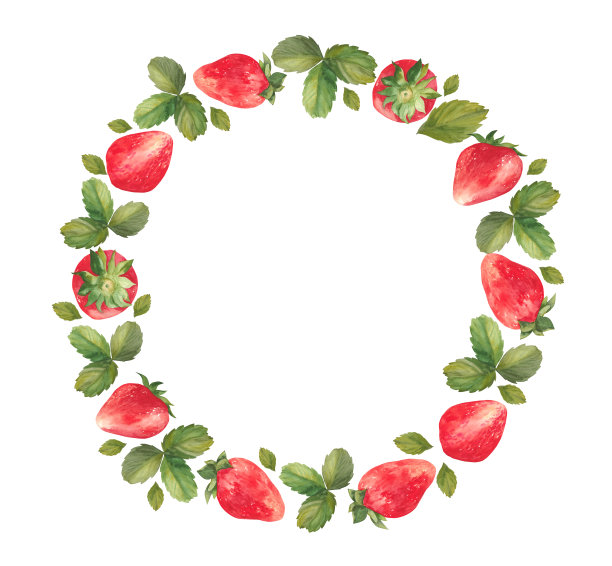 草莓花朵装饰花环
