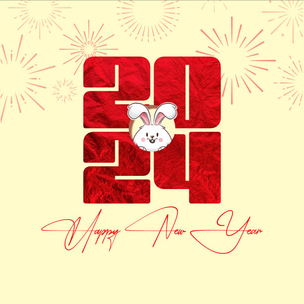 2023新春快乐兔年海报