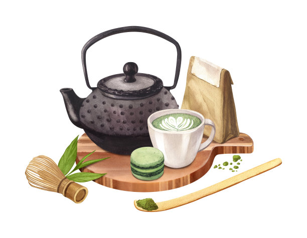 卡通绿茶水杯茶壶