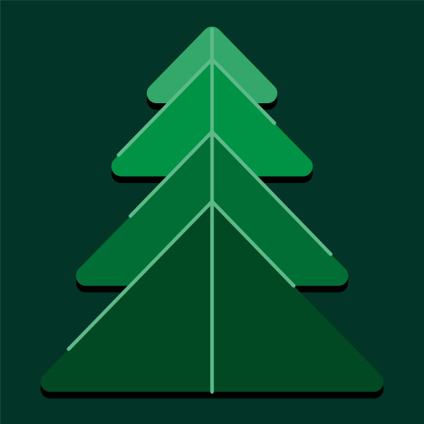 圣诞树剪纸元素海报