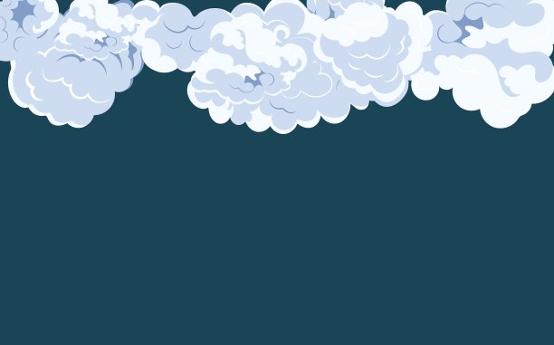个性卡通云朵边框背景素材