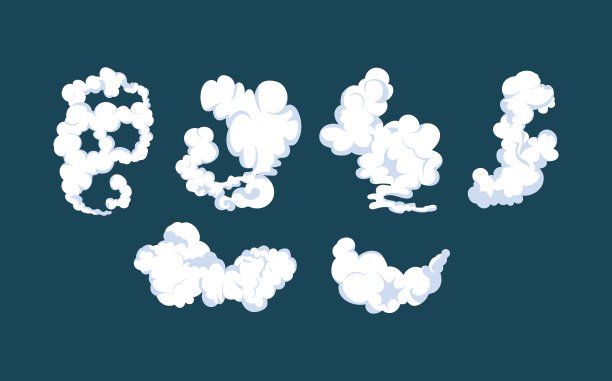 个性卡通云朵边框背景素材