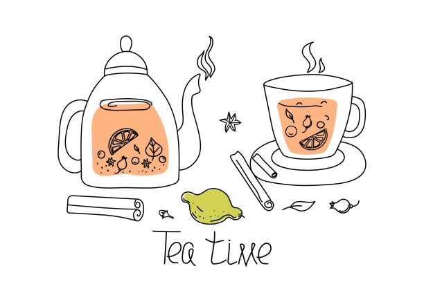 卡通绿茶水杯茶壶