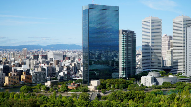 航拍日本大阪城全景