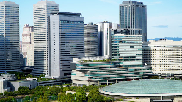 航拍日本大阪城全景