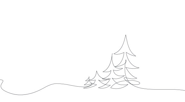 线条简笔圣诞树